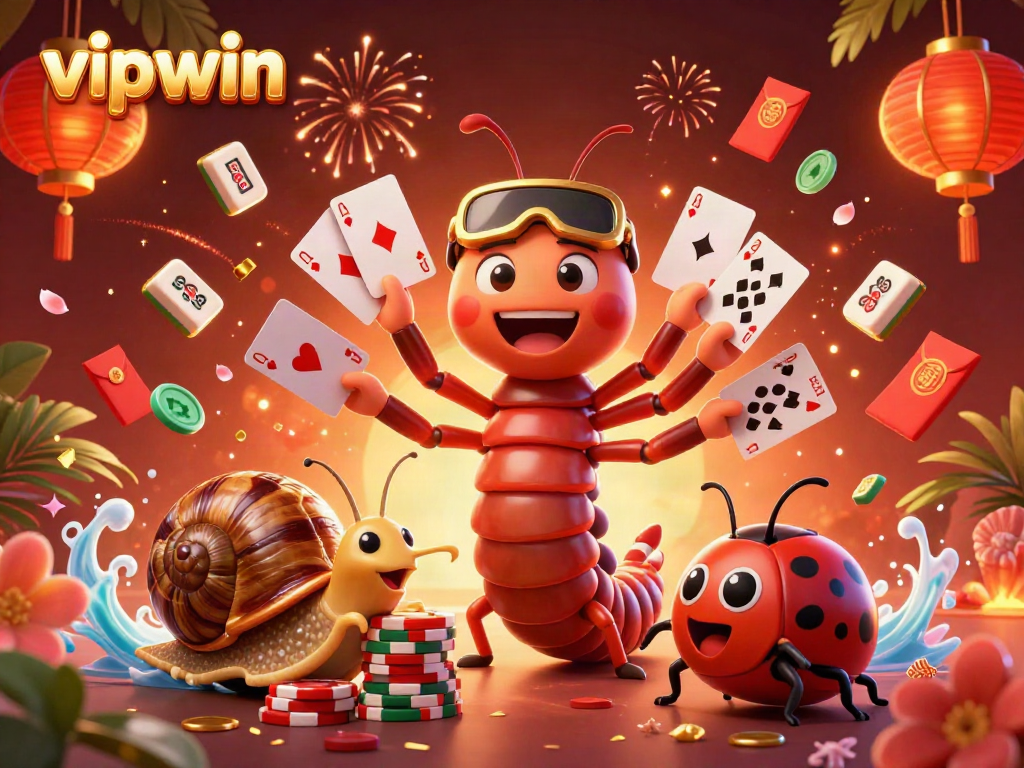 Experience exhilarating gameplay at vipwin with our creative casino scene full of characters and vibrant elements.