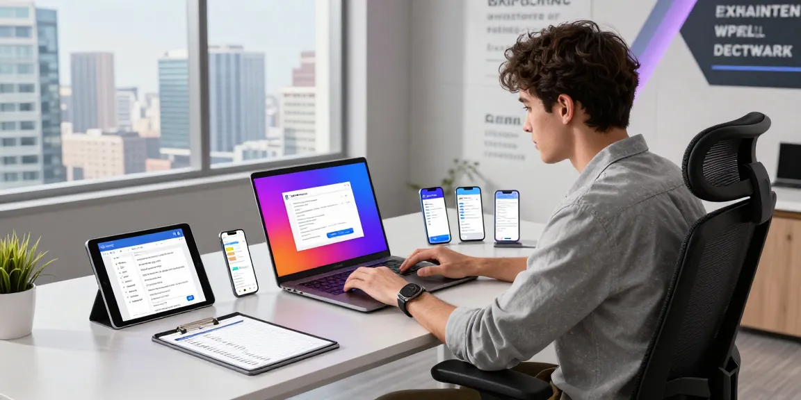 WPS Download interface displayed on modern laptop in a vibrant digital workspace setting with high-tech gadgets.