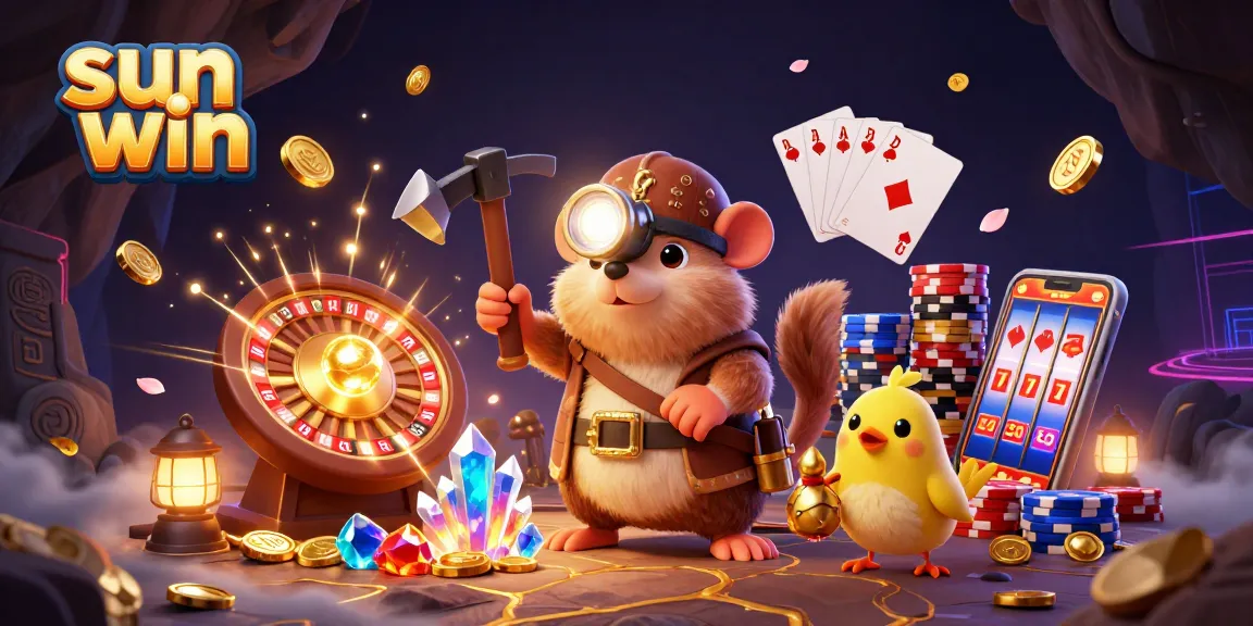 Experience the thrill of sun win through a vibrant casino scene filled with treasures, jackpots, and excitement.
